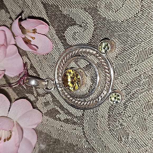 New Sterling Silver Citrine multi gemstone pendant - Picture 1 of 7